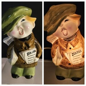 Vintage Newsboy Desk Lamp Night Light & Perfume Burner". 1950s